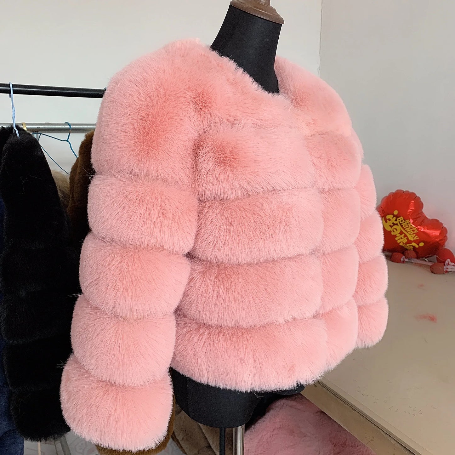 Faux fur fluffy jacket