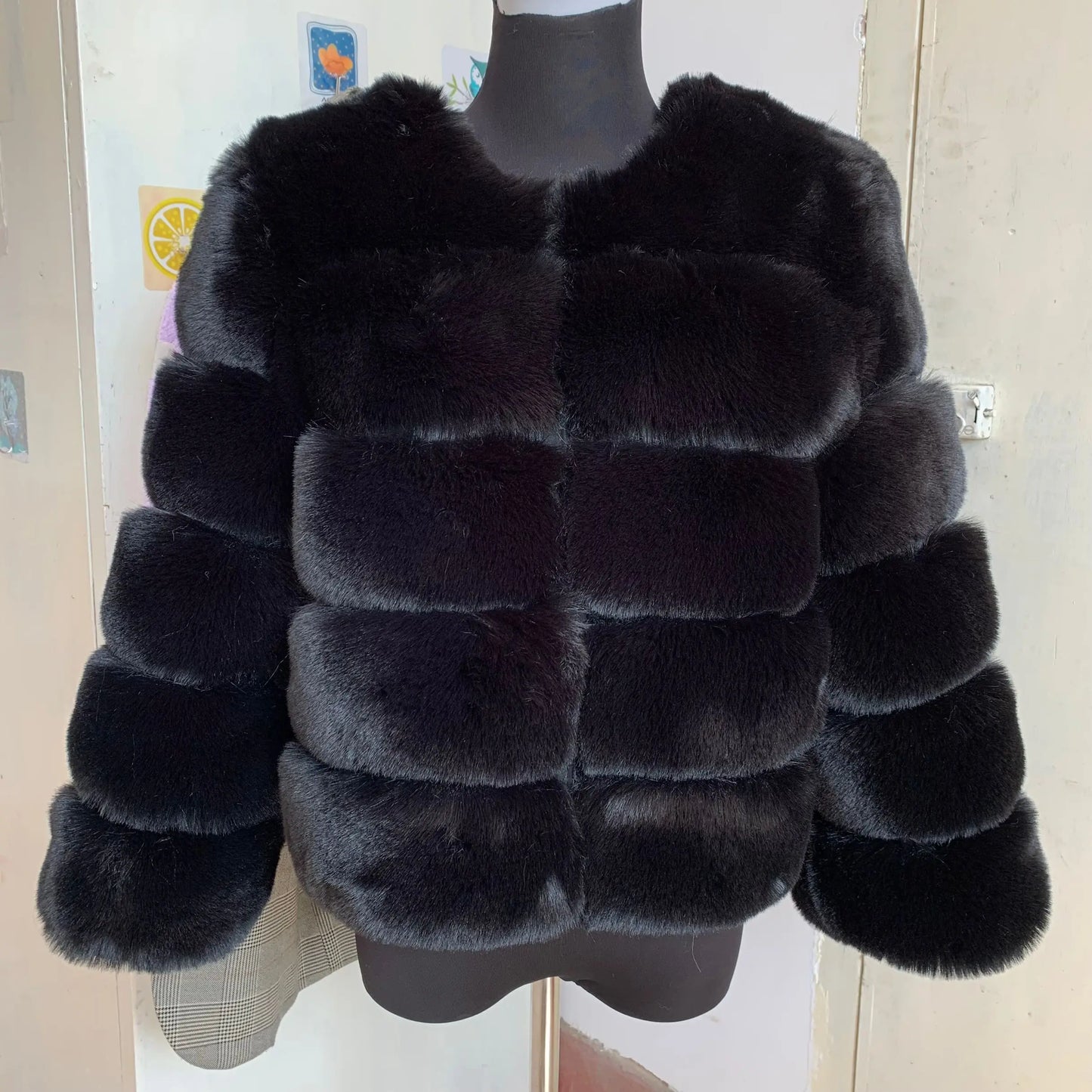 Faux fur fluffy jacket