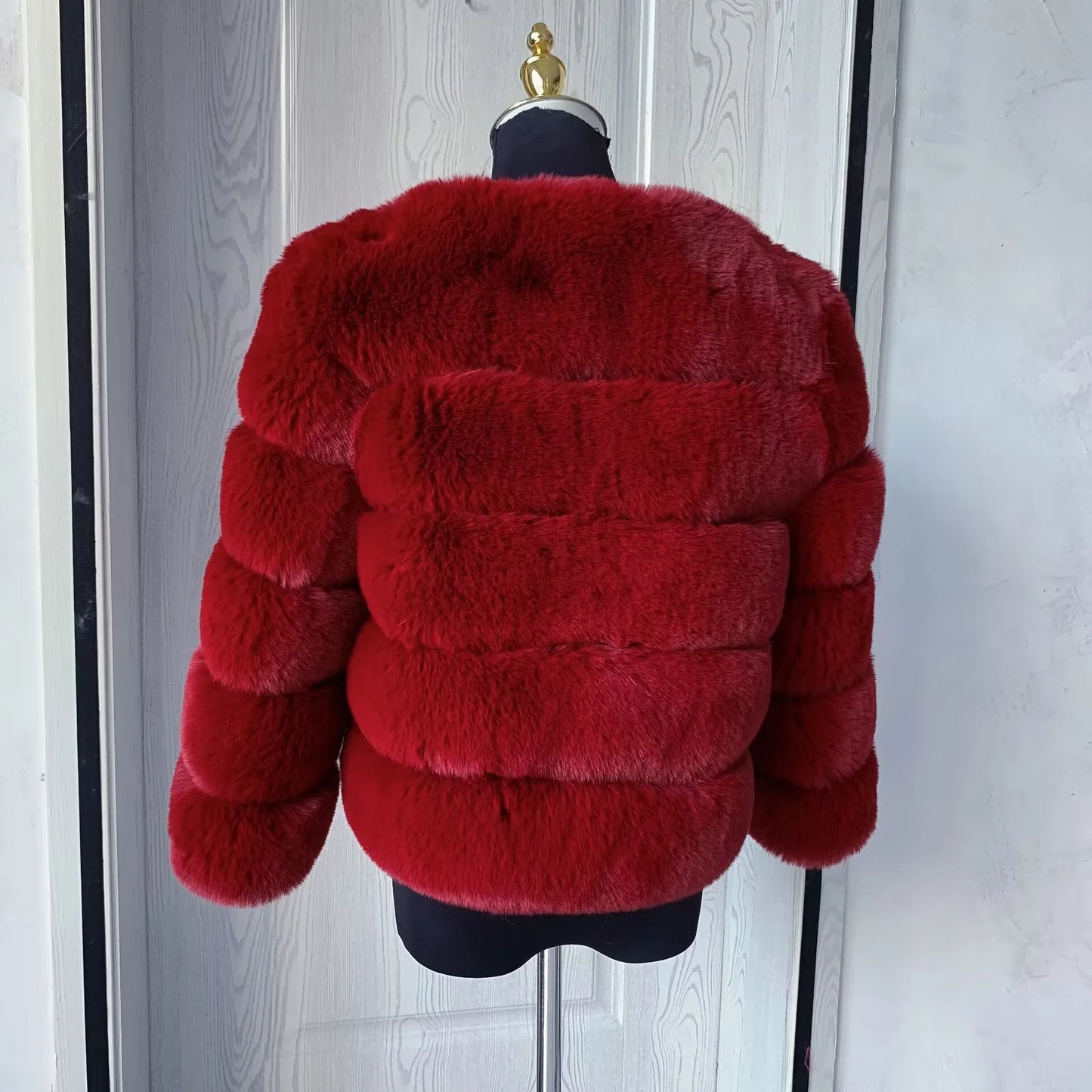 Faux fur fluffy jacket