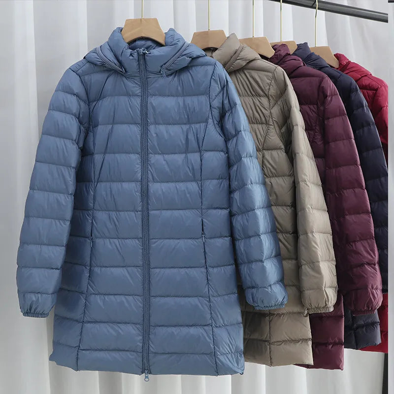 Detachable Hooded  Duck Down Parka Long Puffer Style