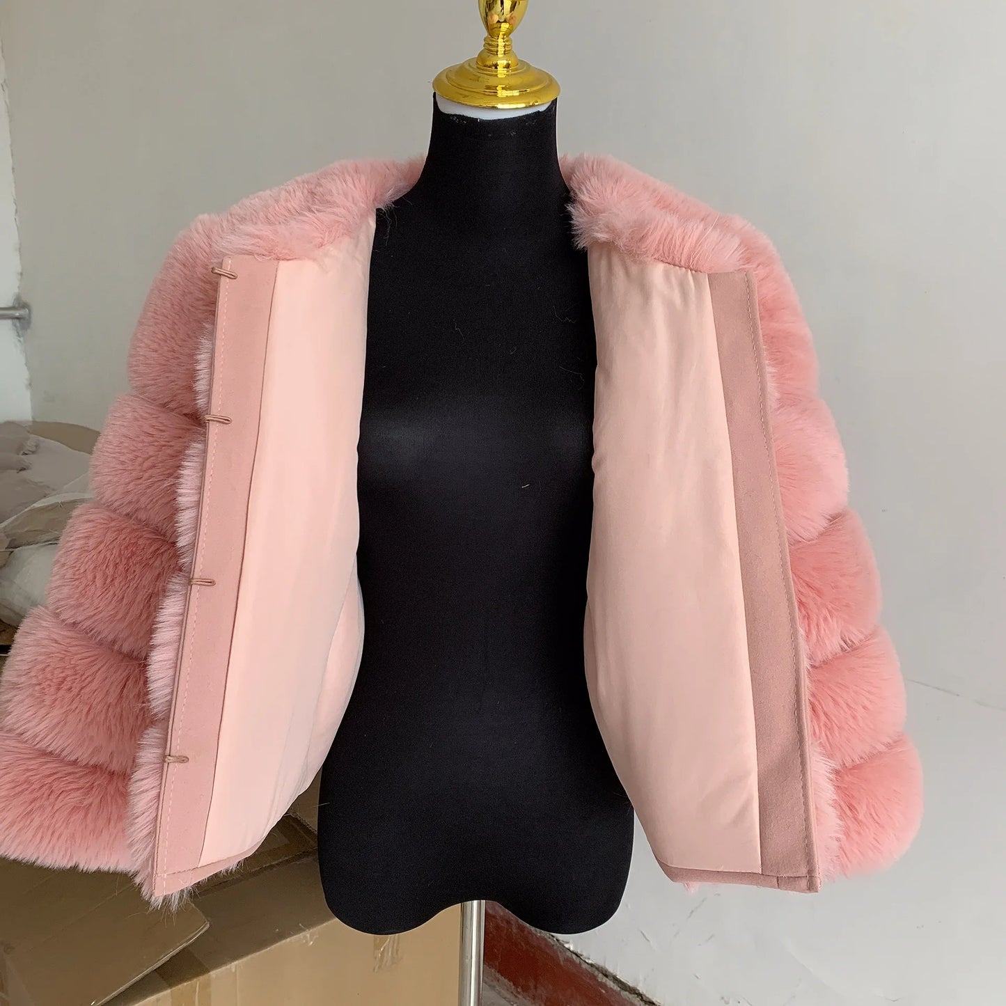 Faux fur fluffy jacket