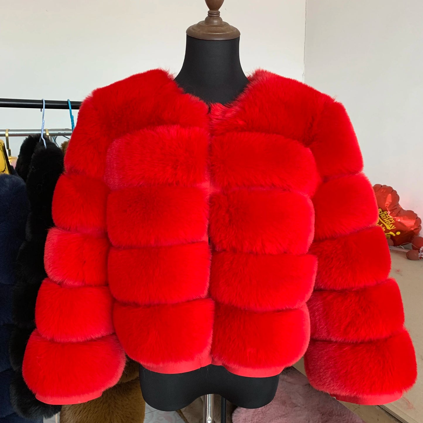 Faux fur fluffy jacket