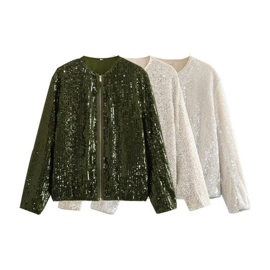 Long Sleeve Sequin Jacket