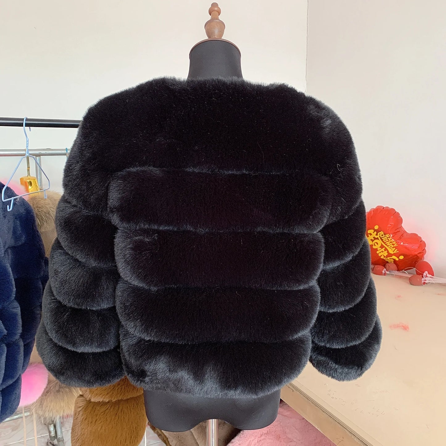 Faux fur fluffy jacket