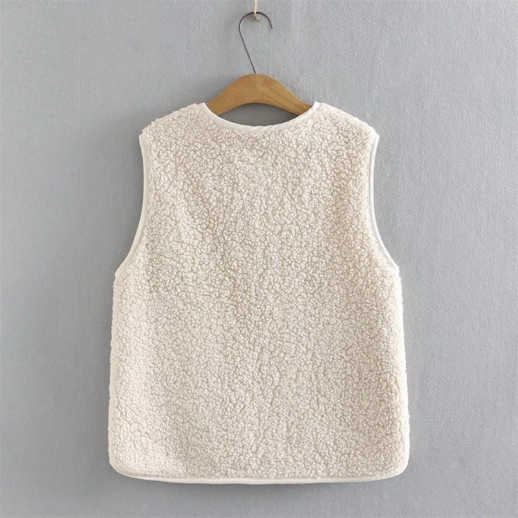 Double-Sided Lamb Wool Sleeveless Vest/Jacket