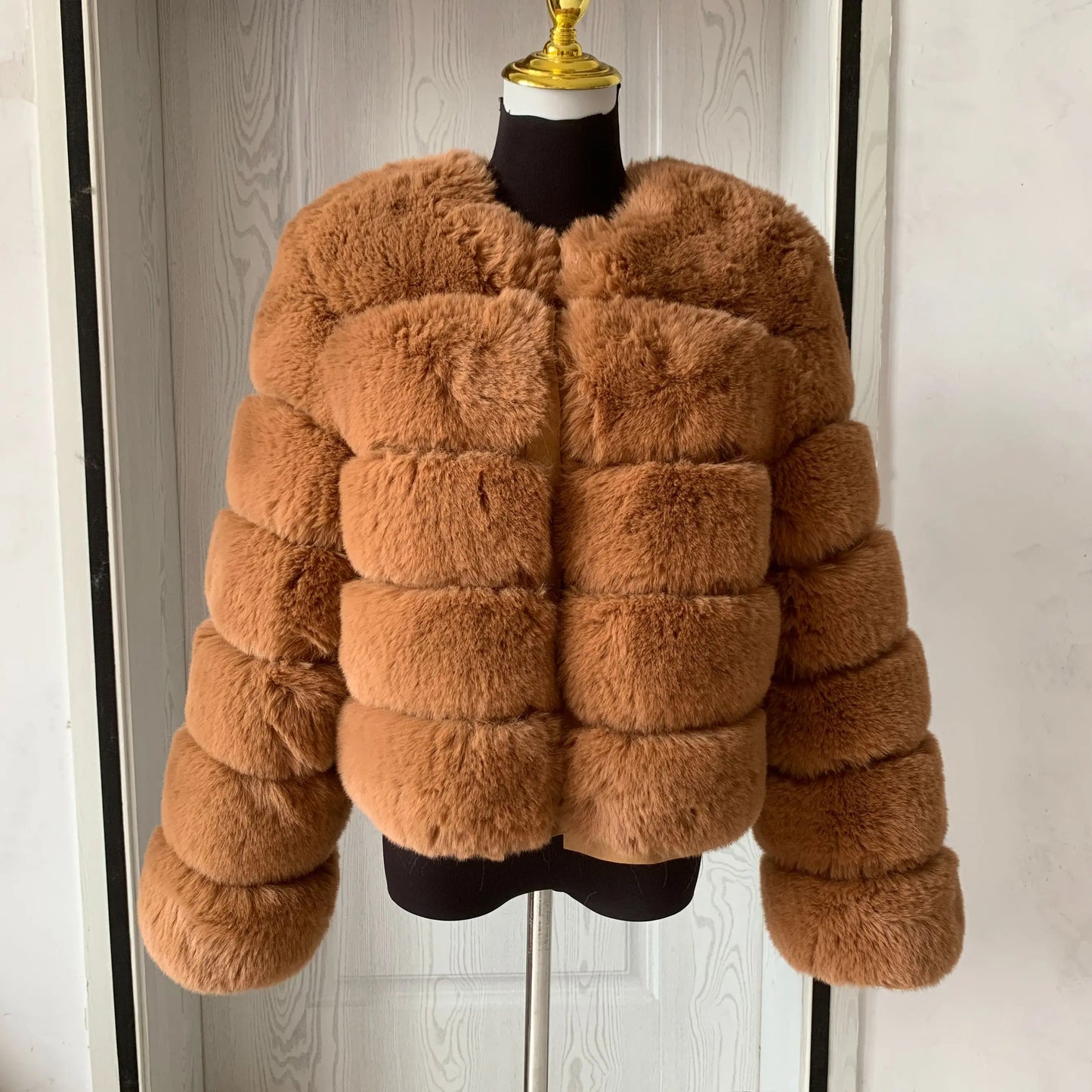 Faux fur fluffy jacket