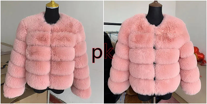 Faux fur fluffy jacket