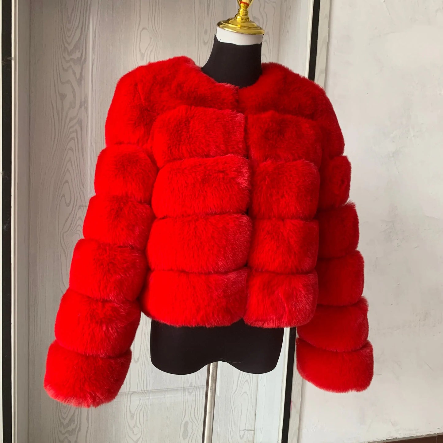 Faux fur fluffy jacket