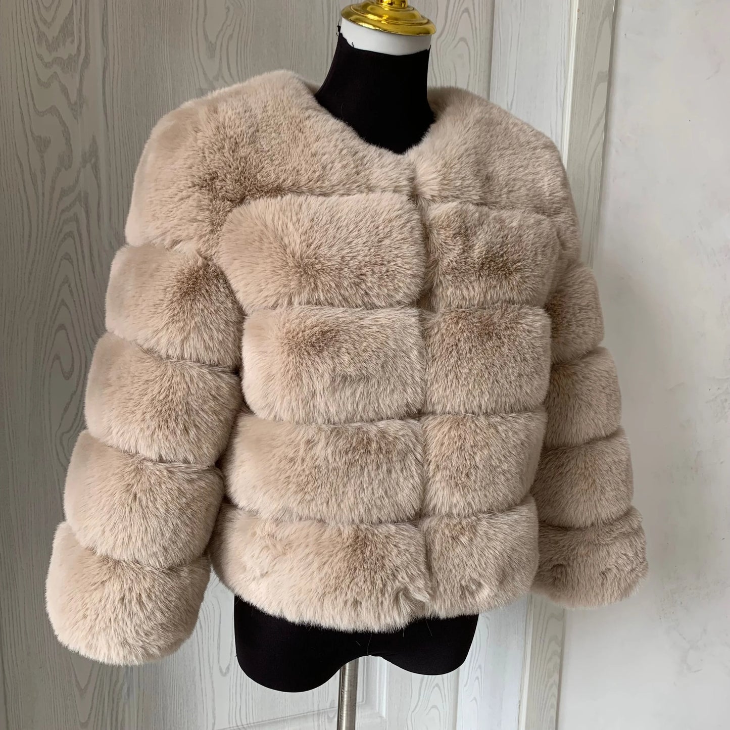 Faux fur fluffy jacket