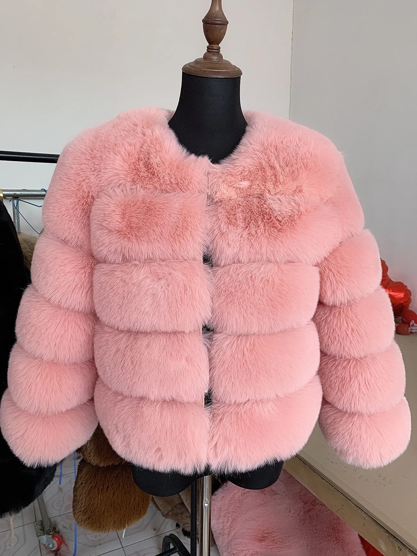 Faux fur fluffy jacket