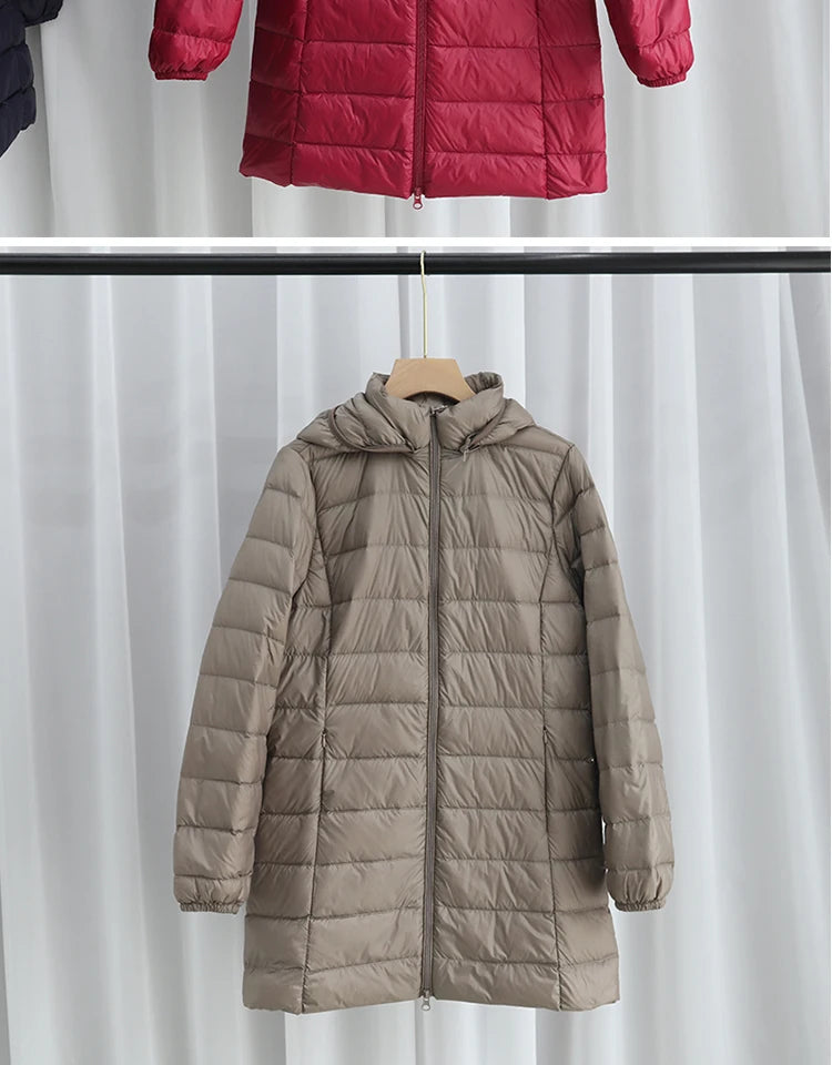 Detachable Hooded  Duck Down Parka Long Puffer Style