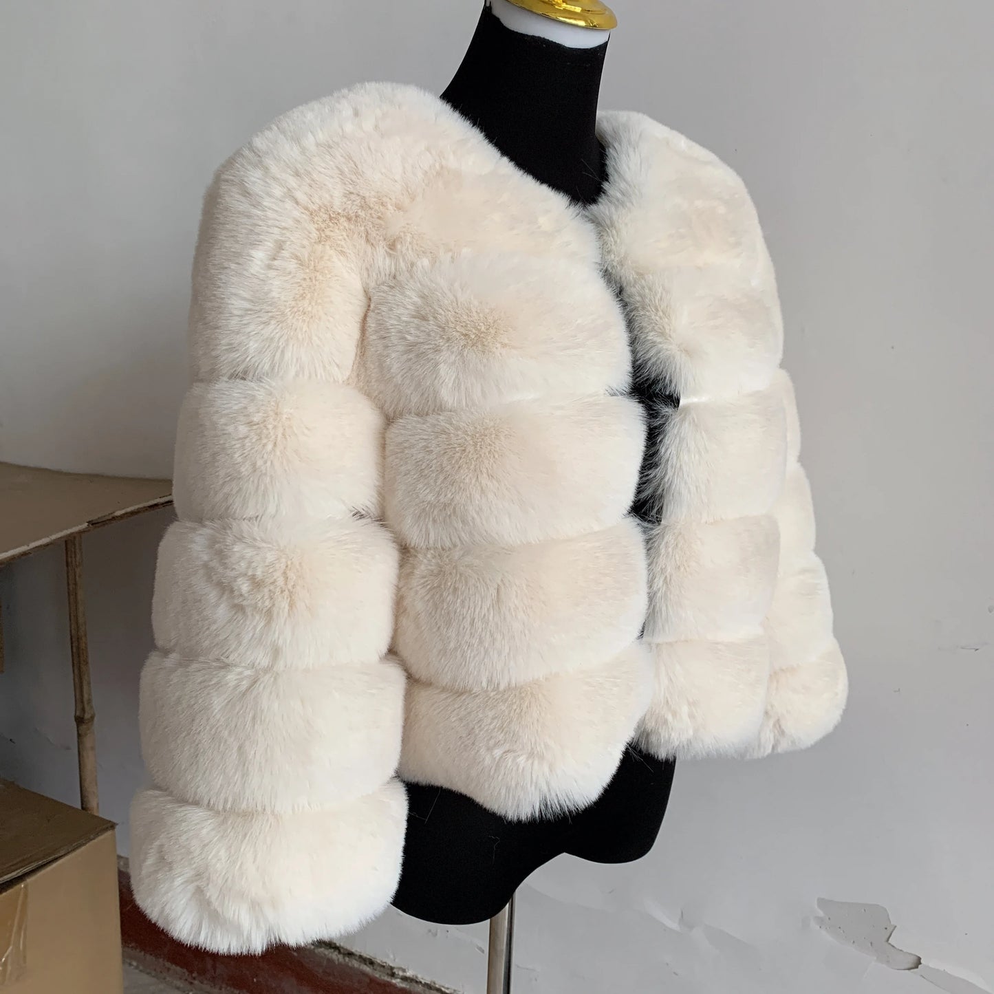 Faux fur fluffy jacket