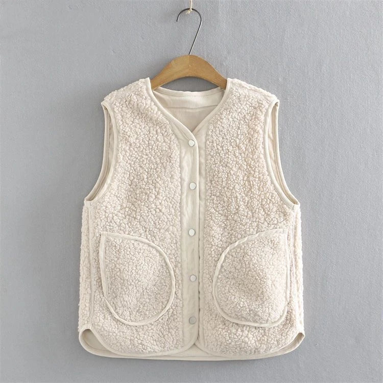 Double-Sided Lamb Wool Sleeveless Vest/Jacket