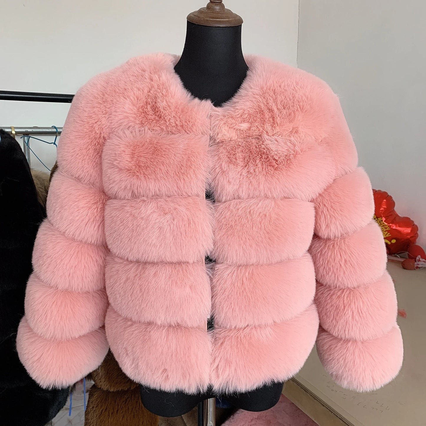 Faux fur fluffy jacket