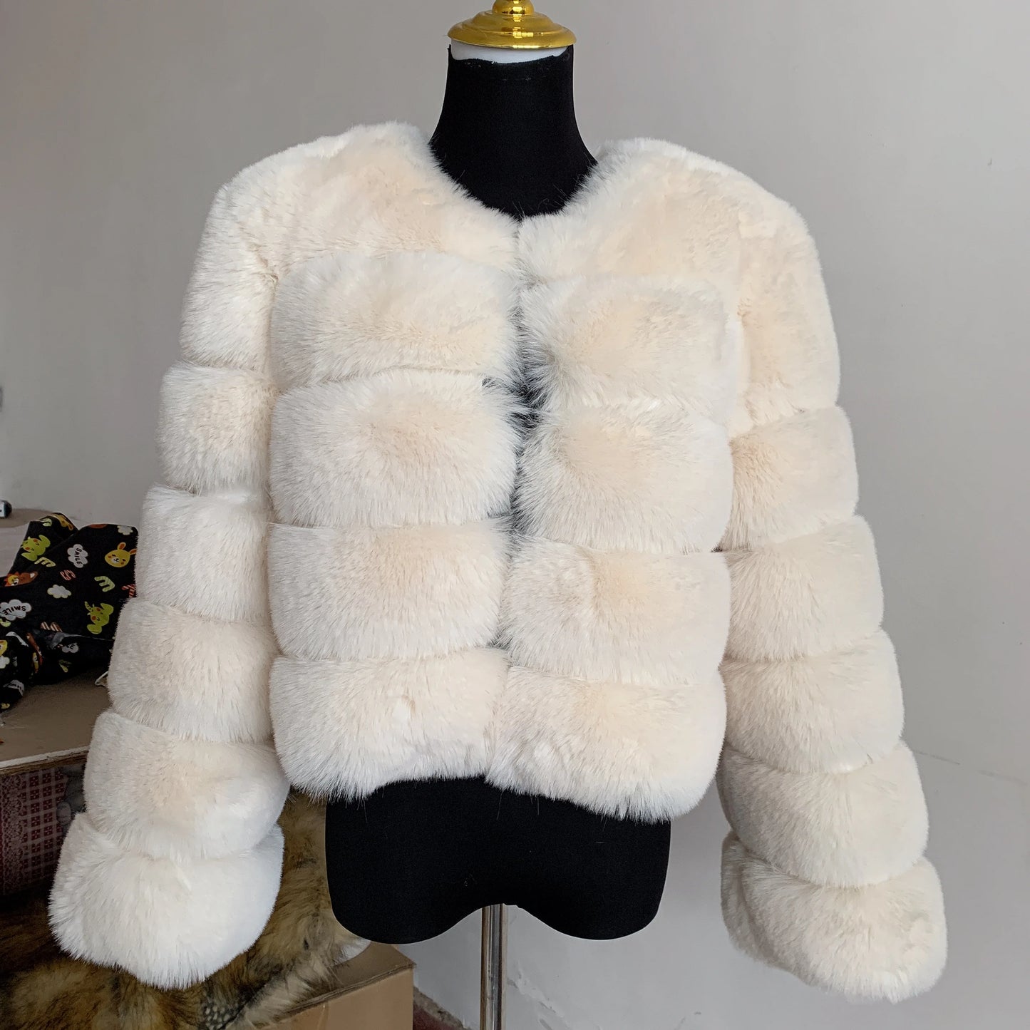 Faux fur fluffy jacket