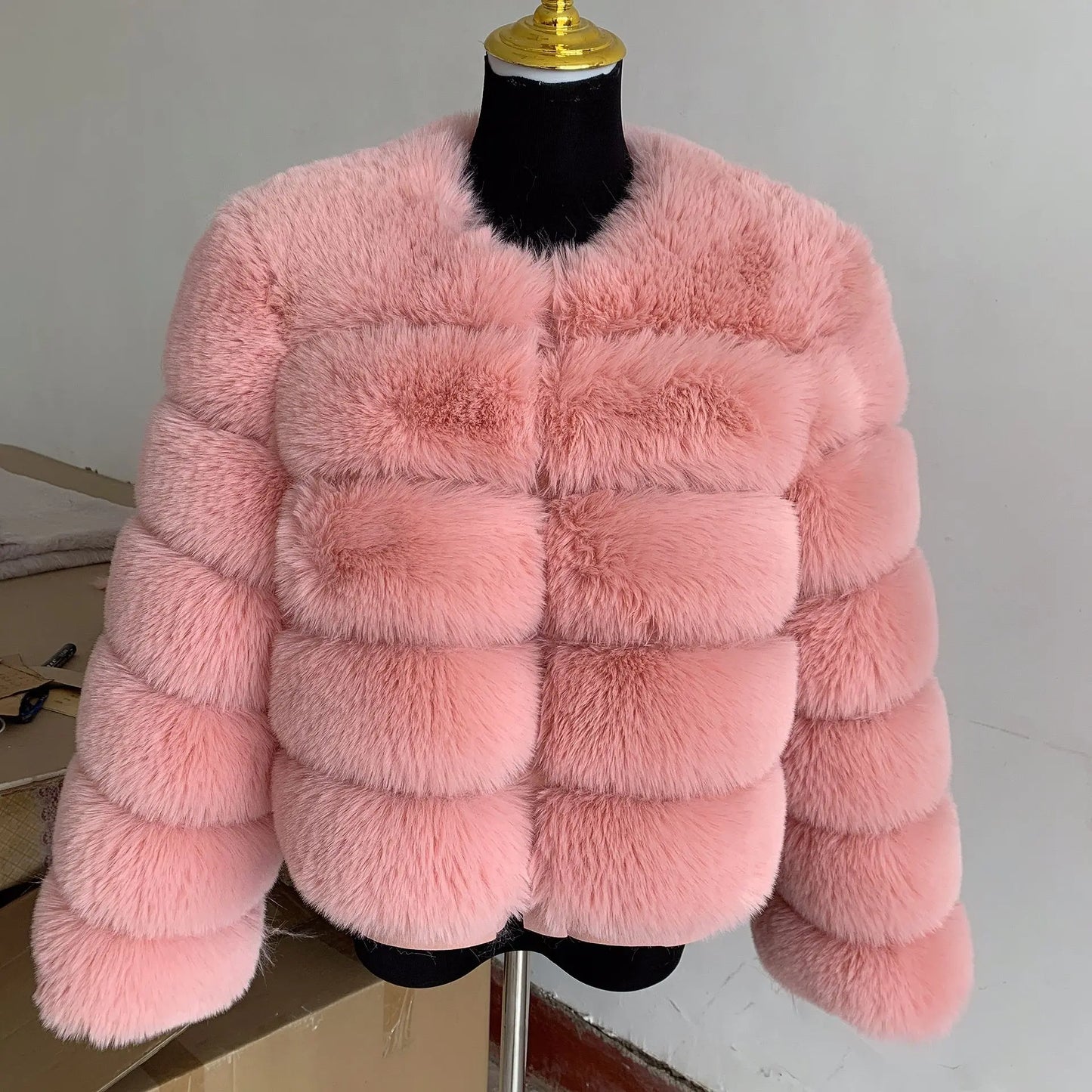 Faux fur fluffy jacket