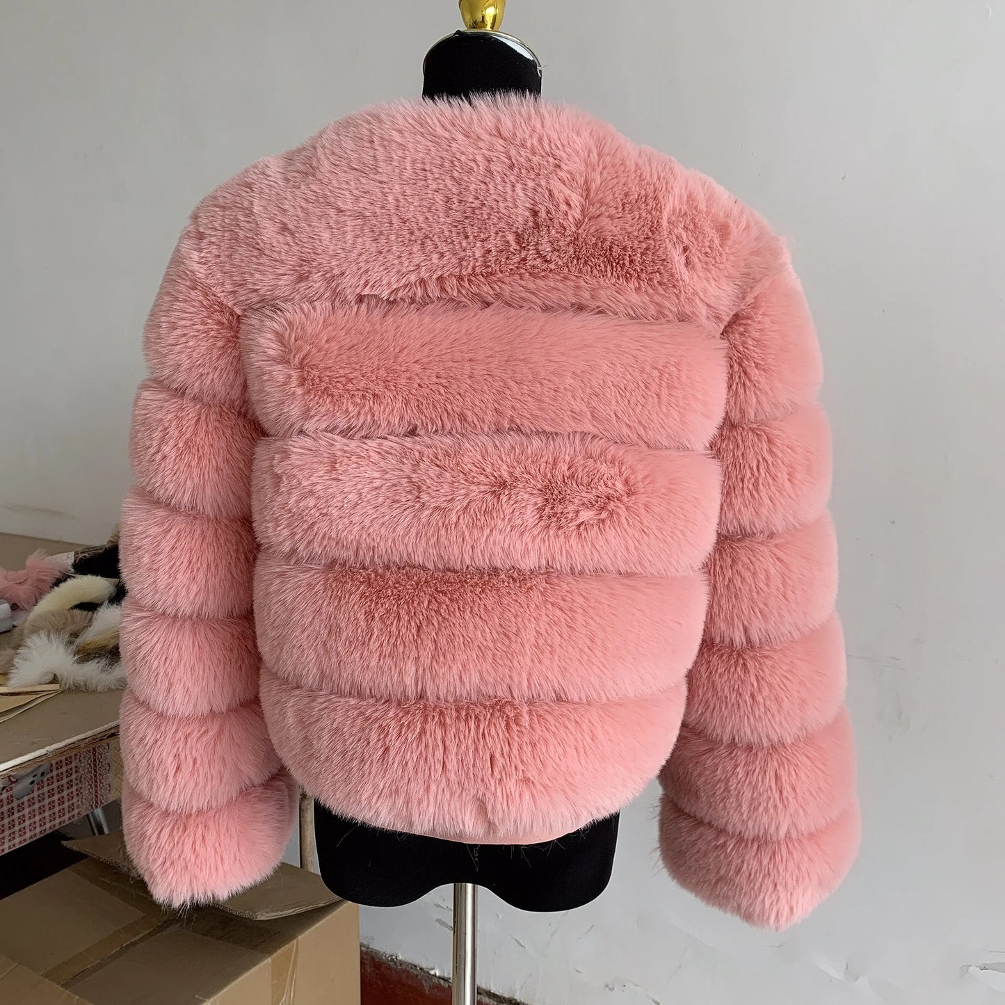 Faux fur fluffy jacket