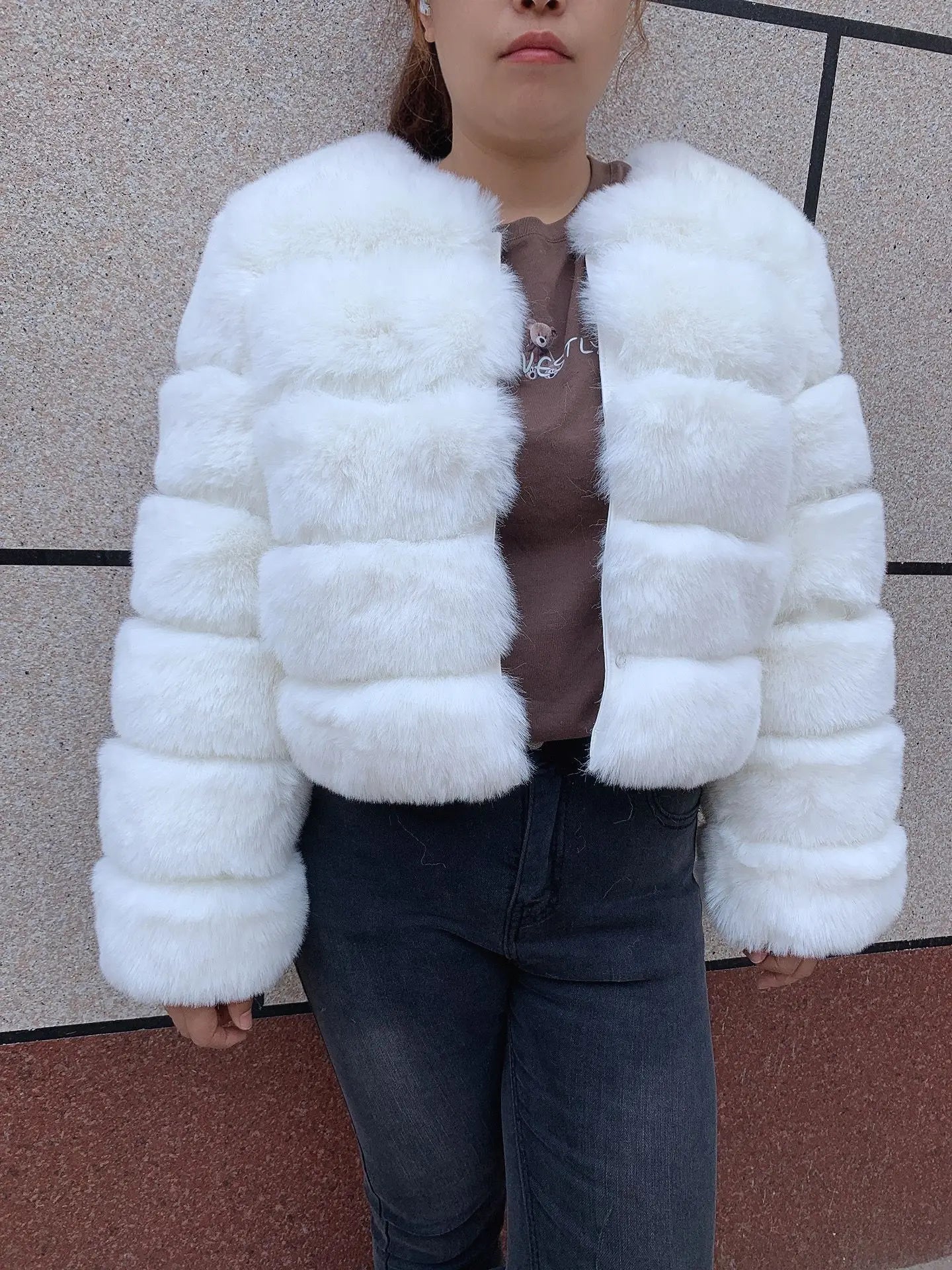 Faux fur fluffy jacket