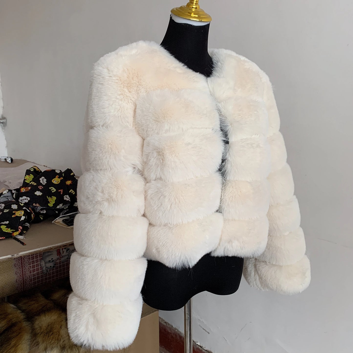 Faux fur fluffy jacket