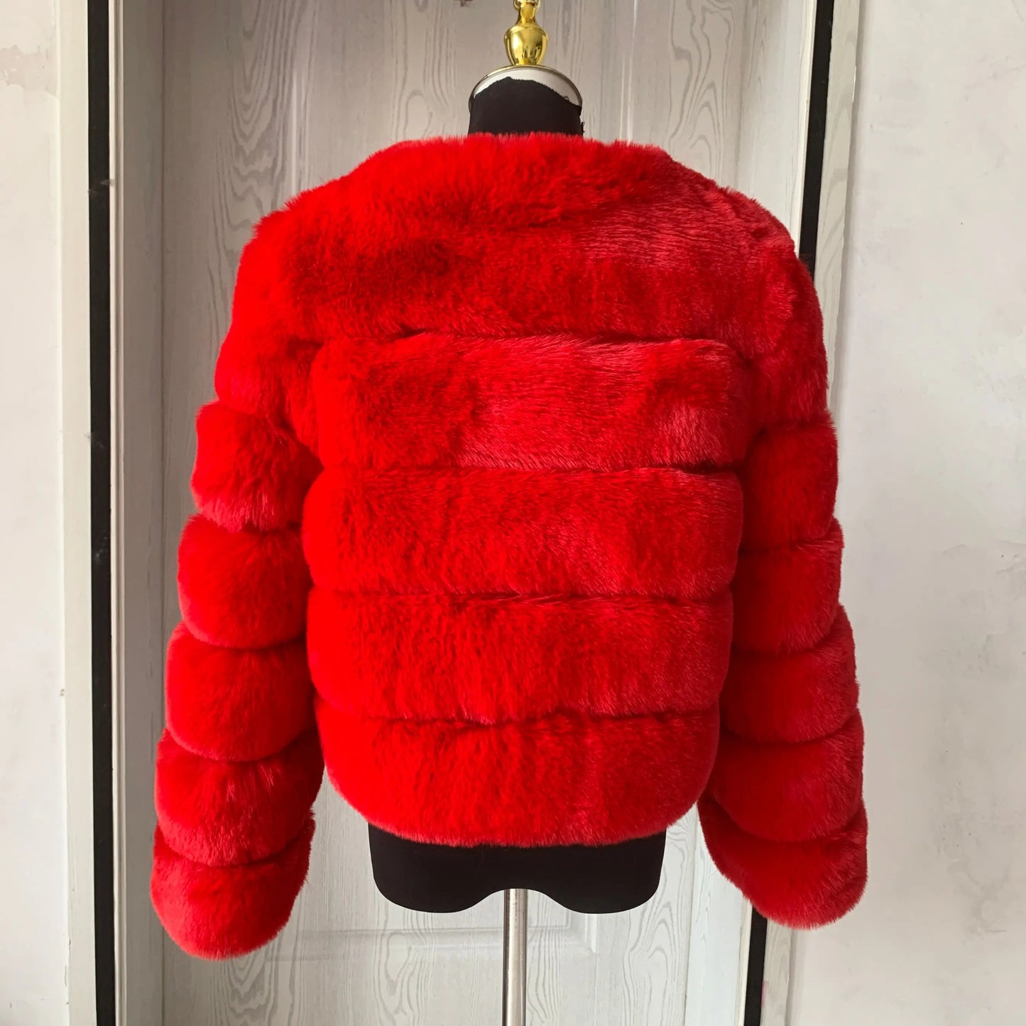 Faux fur fluffy jacket