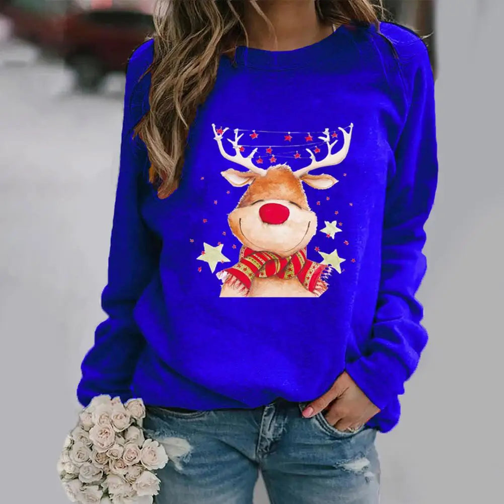 Deer Star Print Christmas Jumper