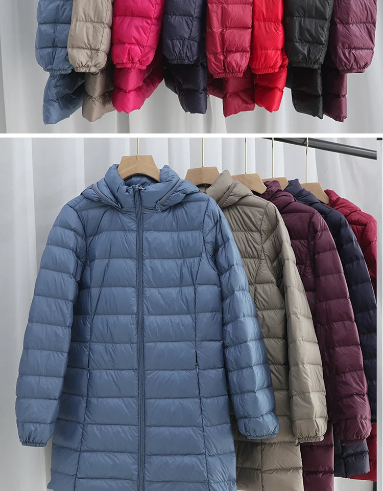 Detachable Hooded  Duck Down Parka Long Puffer Style