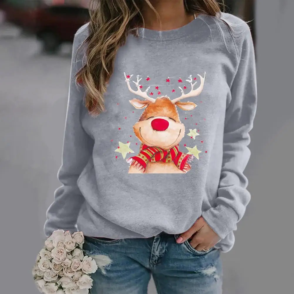 Deer Star Print Christmas Jumper