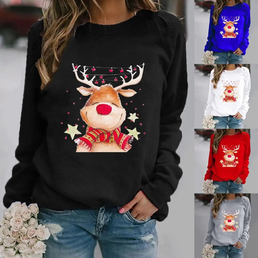 Deer Star Print Christmas Jumper