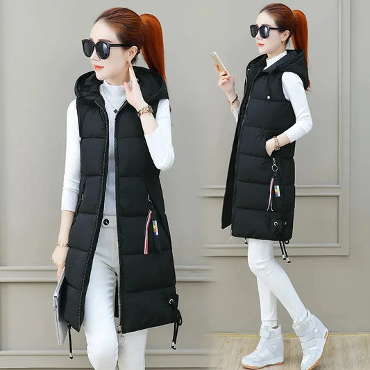 Long Parka Jacket/Sleeveless Vest Jacket