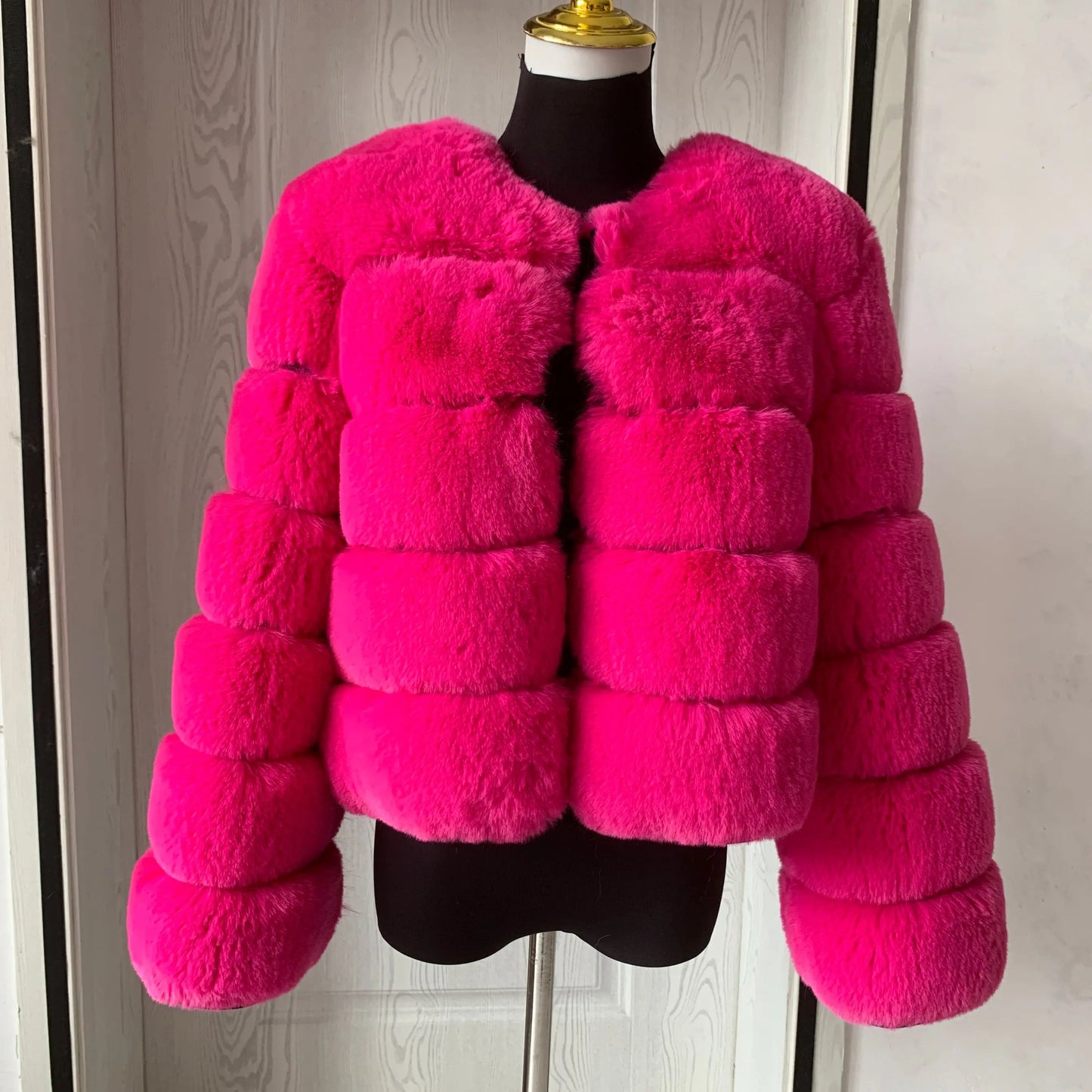 Faux fur fluffy jacket