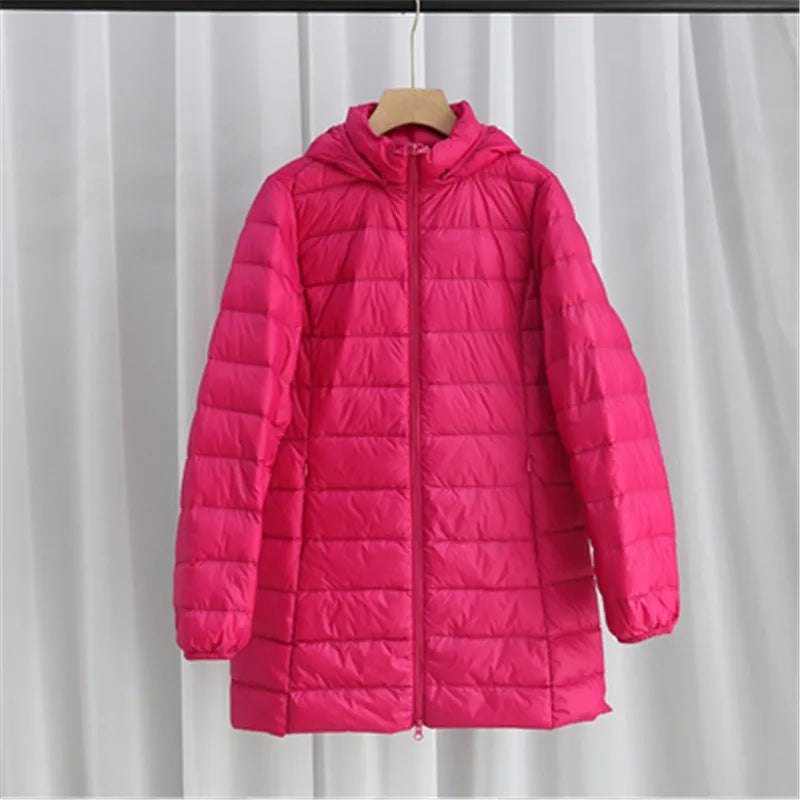 Detachable Hooded  Duck Down Parka Long Puffer Style