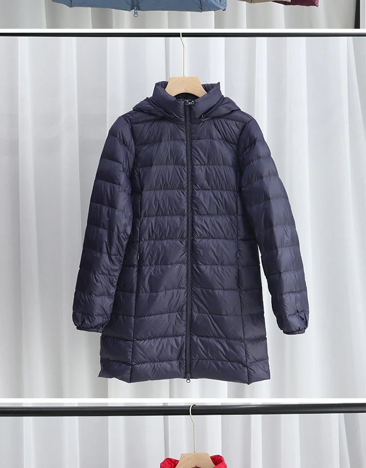 Detachable Hooded  Duck Down Parka Long Puffer Style