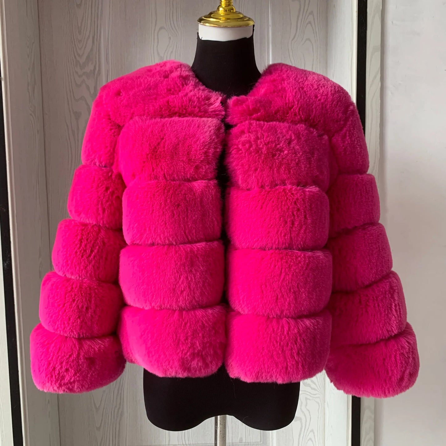 Faux fur fluffy jacket