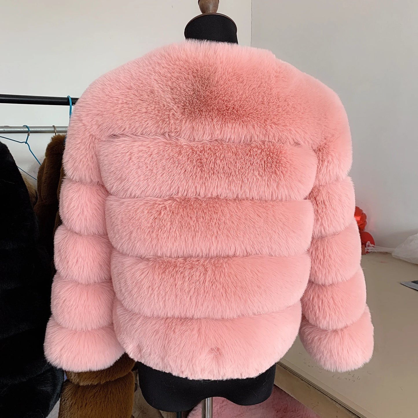 Faux fur fluffy jacket