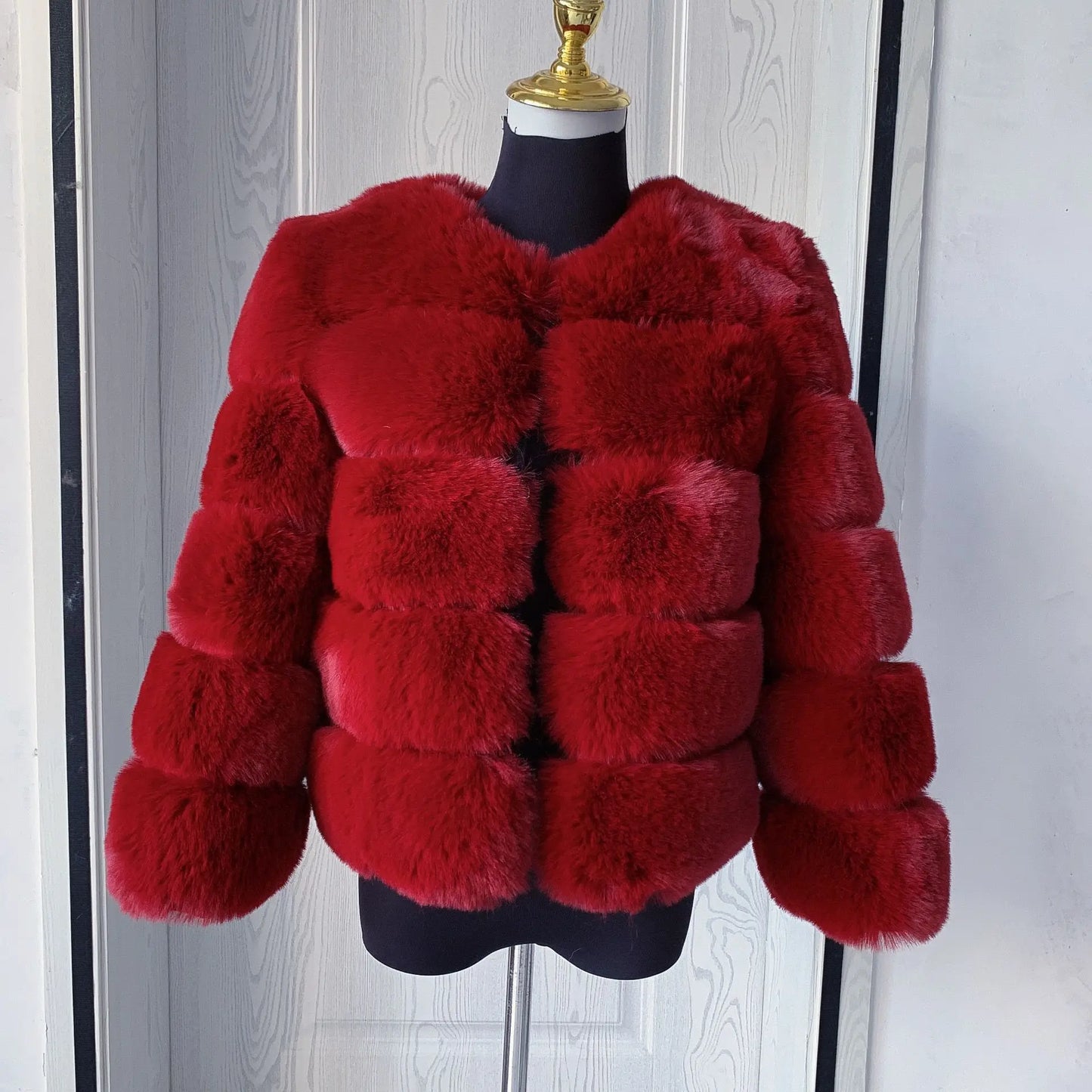 Faux fur fluffy jacket