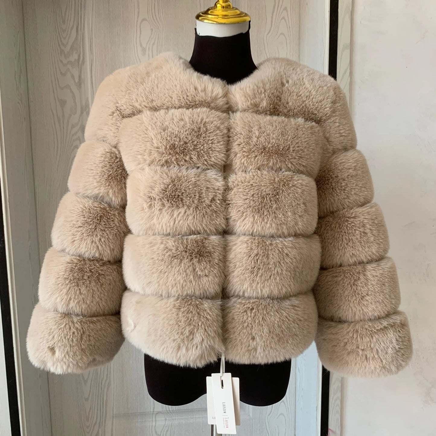 Faux fur fluffy jacket