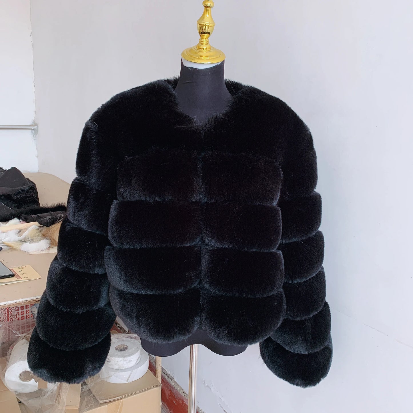 Faux fur fluffy jacket