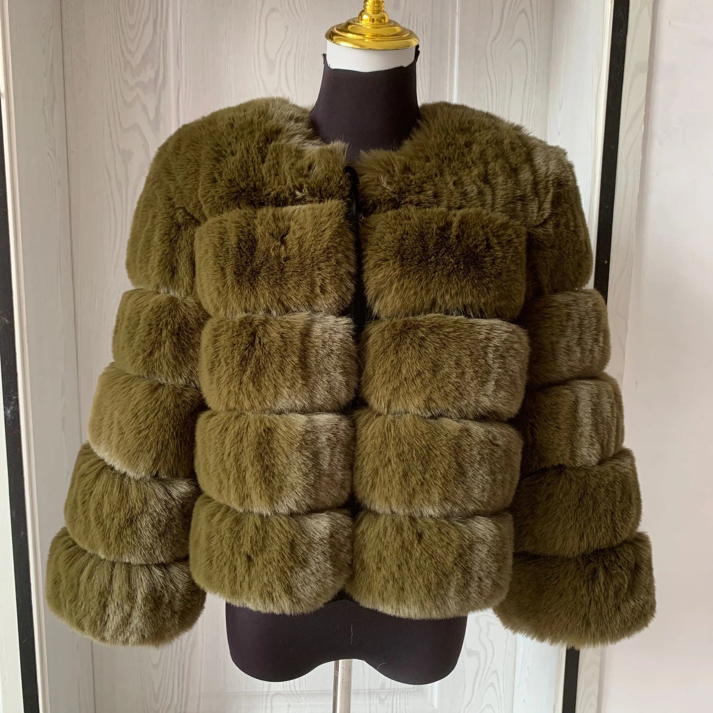 Faux fur fluffy jacket