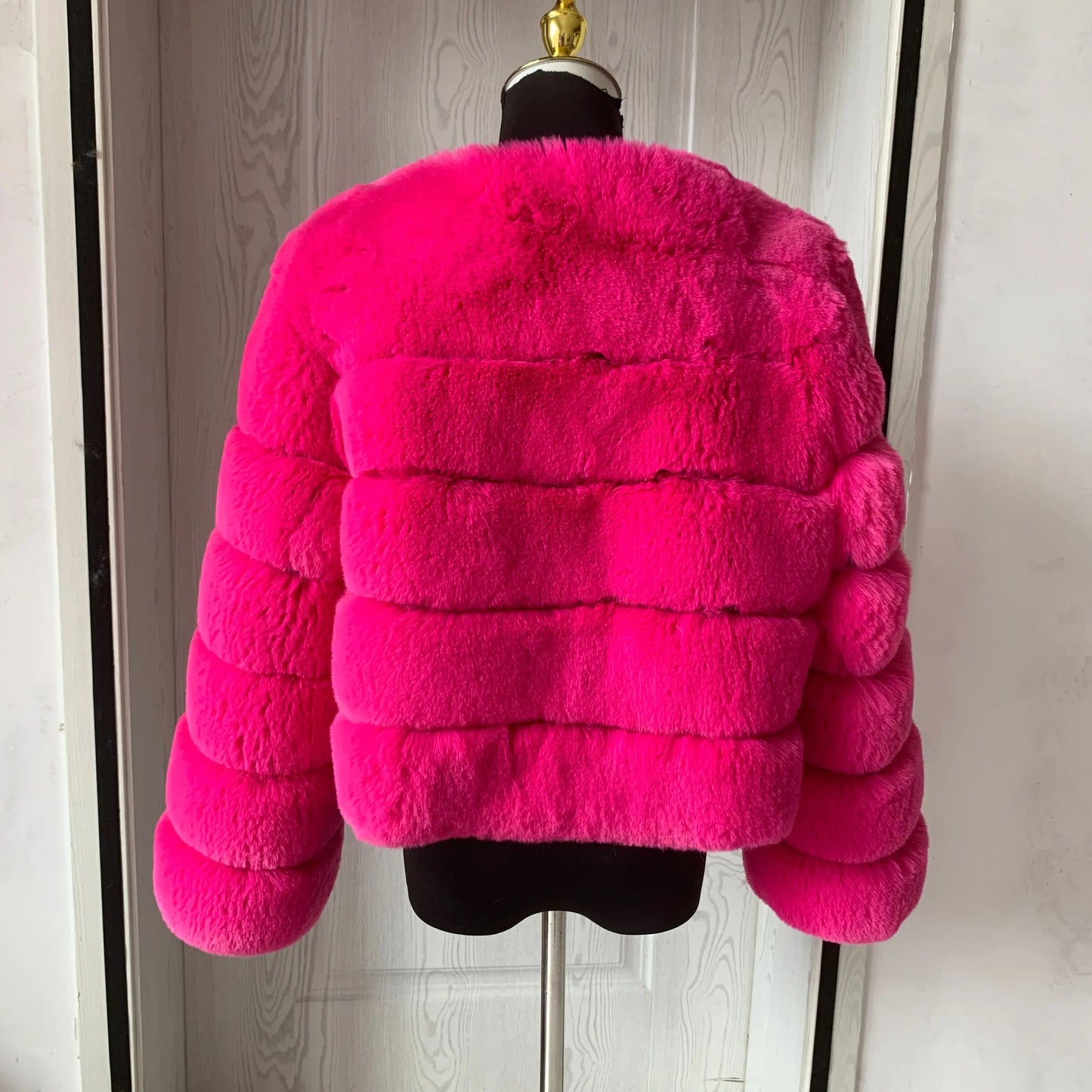 Faux fur fluffy jacket